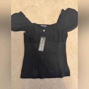 Black Puff Sleeve Blouse